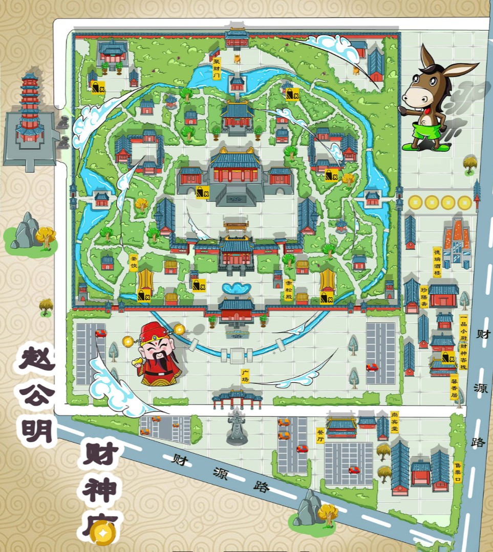 翔安寺庙类手绘地图